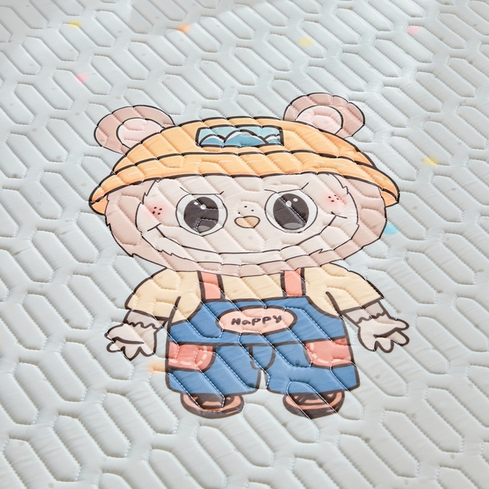 91家纺网 家纺一手货源 找家纺 美丽折2026新品6mm厚天然乳胶凉席三件套 大版印花卡通乳胶凉席平铺款 童趣