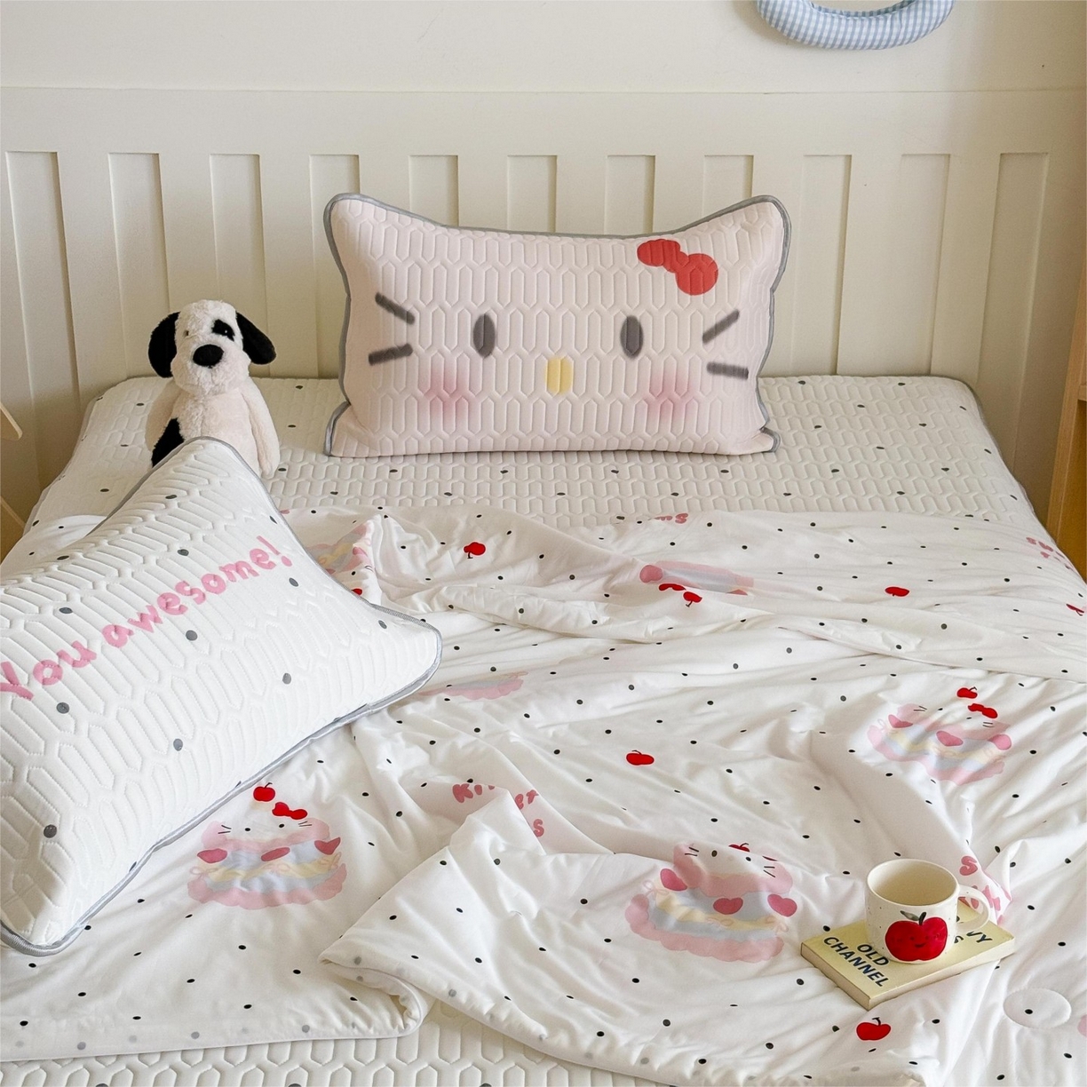 91家纺网 家纺一手货源 找家纺 顾里家纺 2026新款韩系少女凉感冰皮夏被夏凉被空调被-第二组 波点粉猫