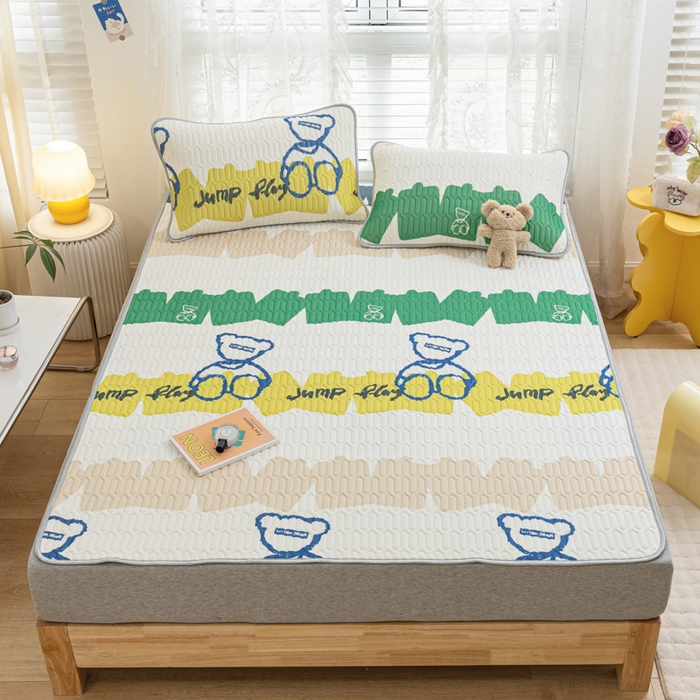 91家纺网 家纺一手货源 找家纺 （总）优雅星家纺 2026新款凉感丝印花乳胶凉席