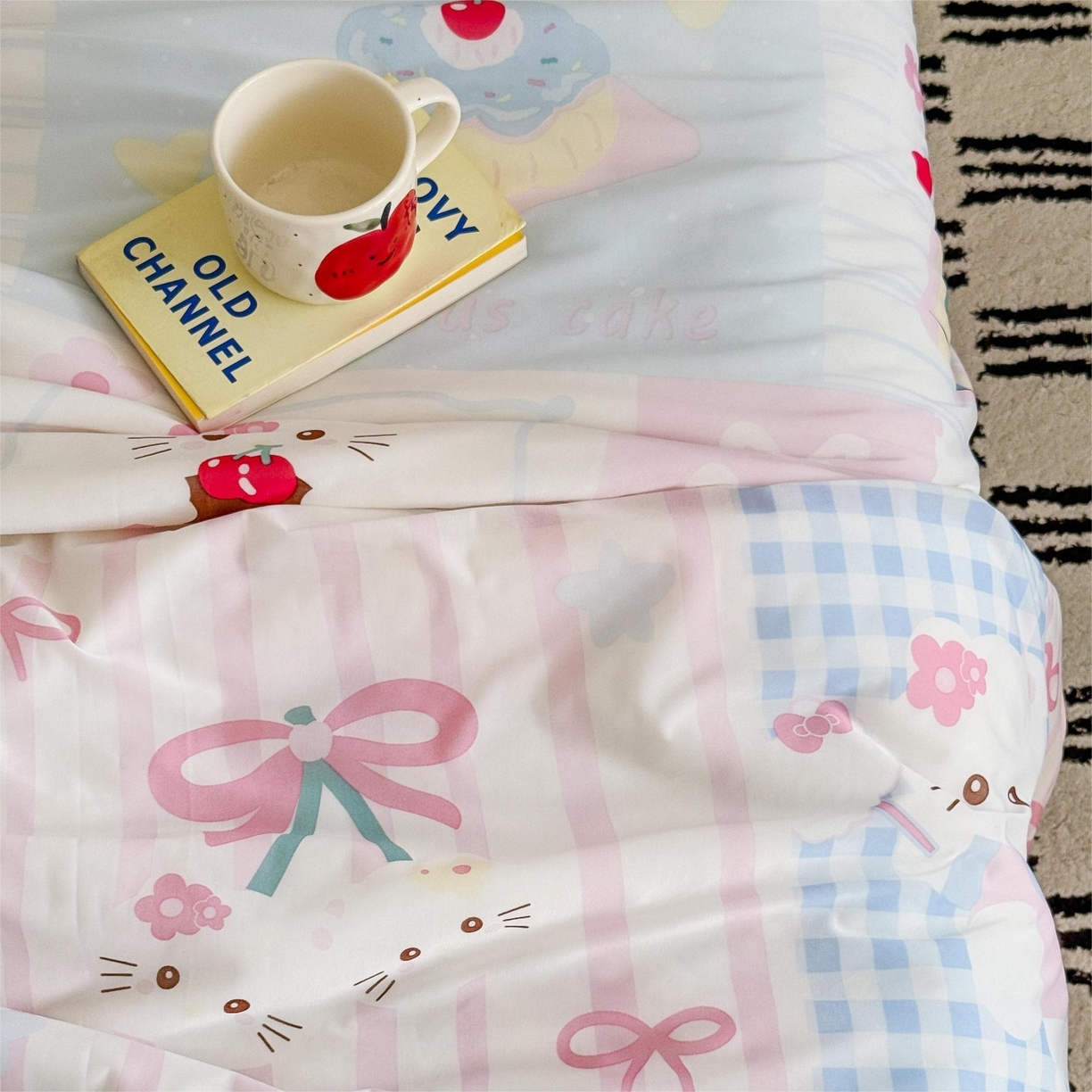 91家纺网 家纺一手货源 找家纺 顾里家纺 2026新款韩系少女凉感冰皮夏被夏凉被空调被-第二组 拼接猫咪