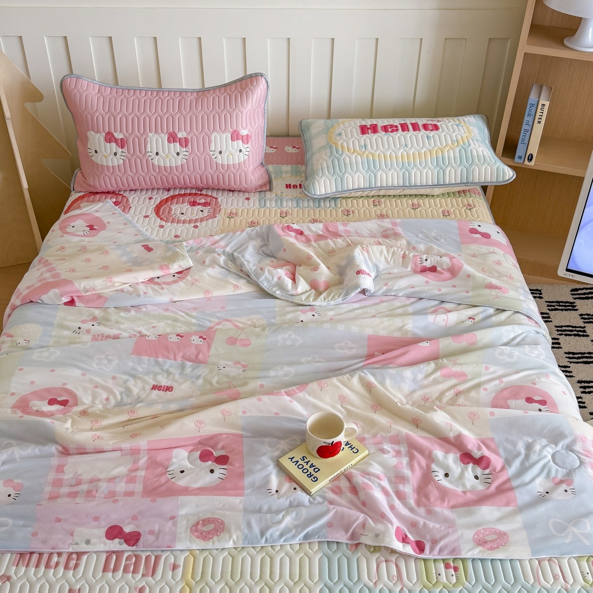 91家纺网 家纺一手货源 找家纺 顾里家纺 2026新款韩系少女凉感冰皮夏被夏凉被空调被-第二组 猫咪时光