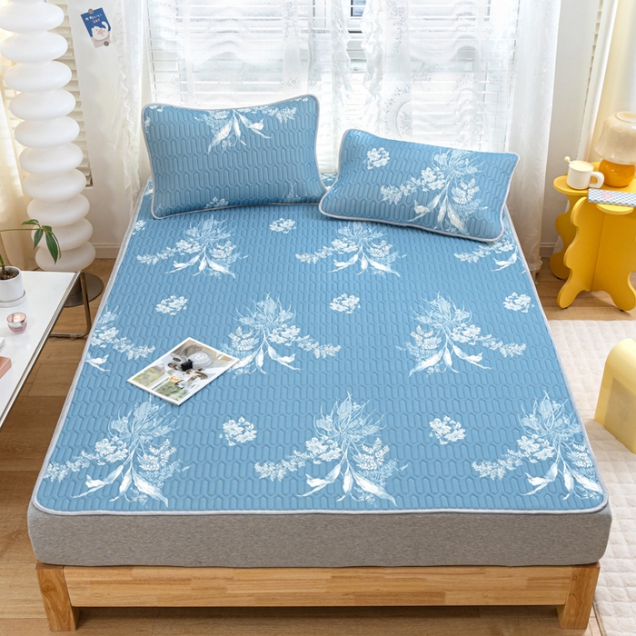 91家纺网 家纺一手货源 找家纺 （总）优雅星家纺 2026新款凉感丝印花乳胶凉席