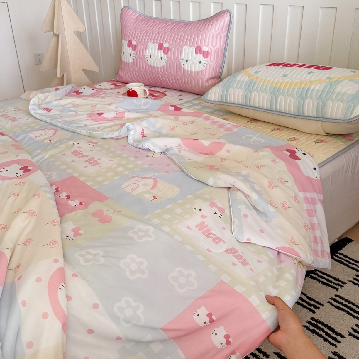 91家纺网 家纺一手货源 找家纺 顾里家纺 2026新款韩系少女凉感冰皮夏被夏凉被空调被-第二组 猫咪时光