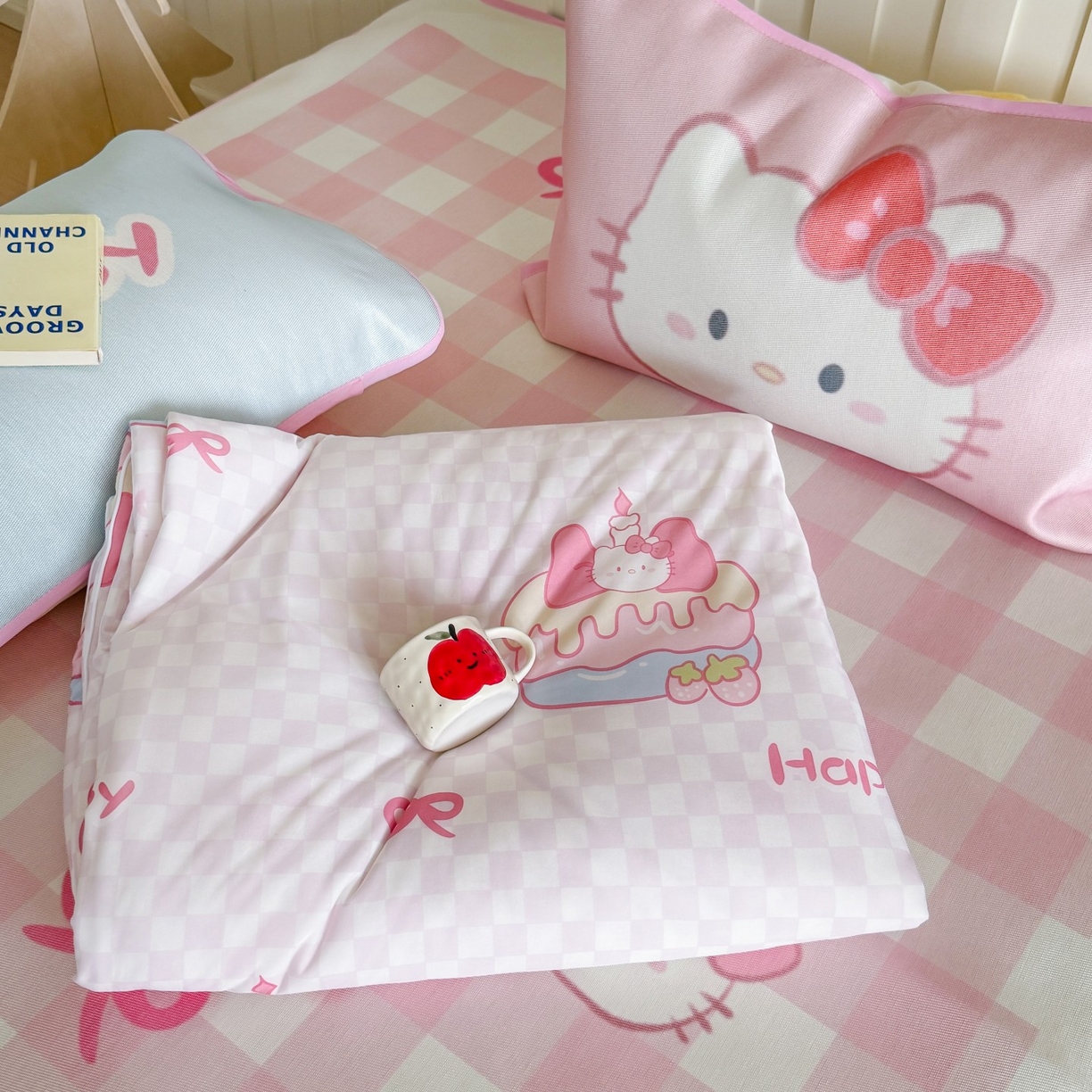 91家纺网 家纺一手货源 找家纺 顾里家纺 2026新款韩系少女凉感冰皮夏被夏凉被空调被-第二组 粉格花猫