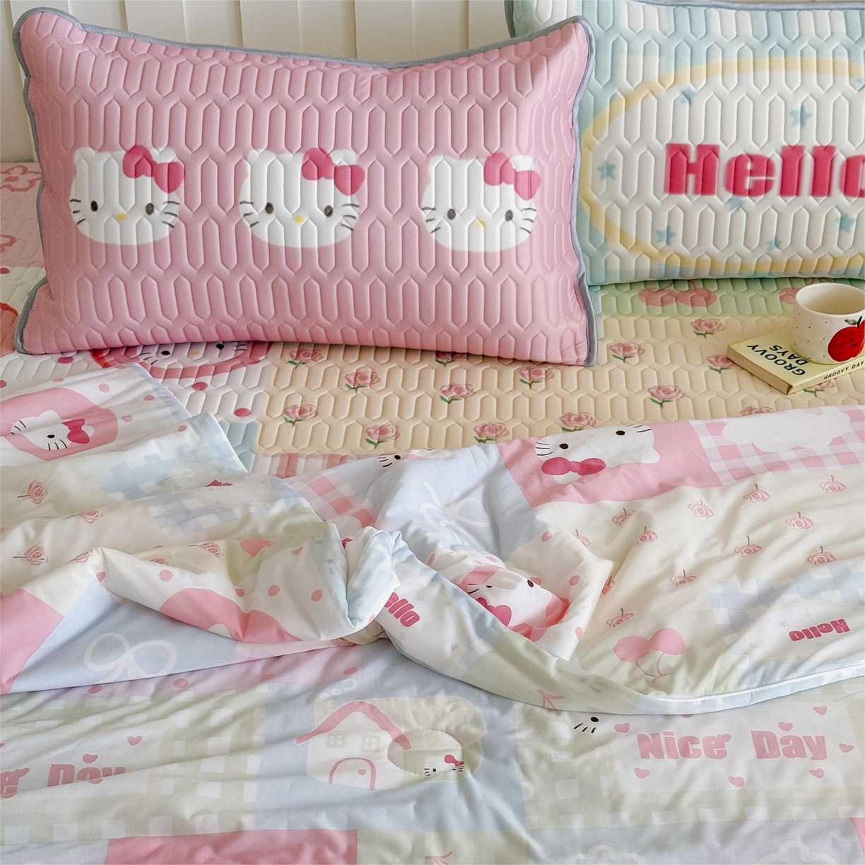 91家纺网 家纺一手货源 找家纺 顾里家纺 2026新款韩系少女凉感冰皮夏被夏凉被空调被-第二组 猫咪时光