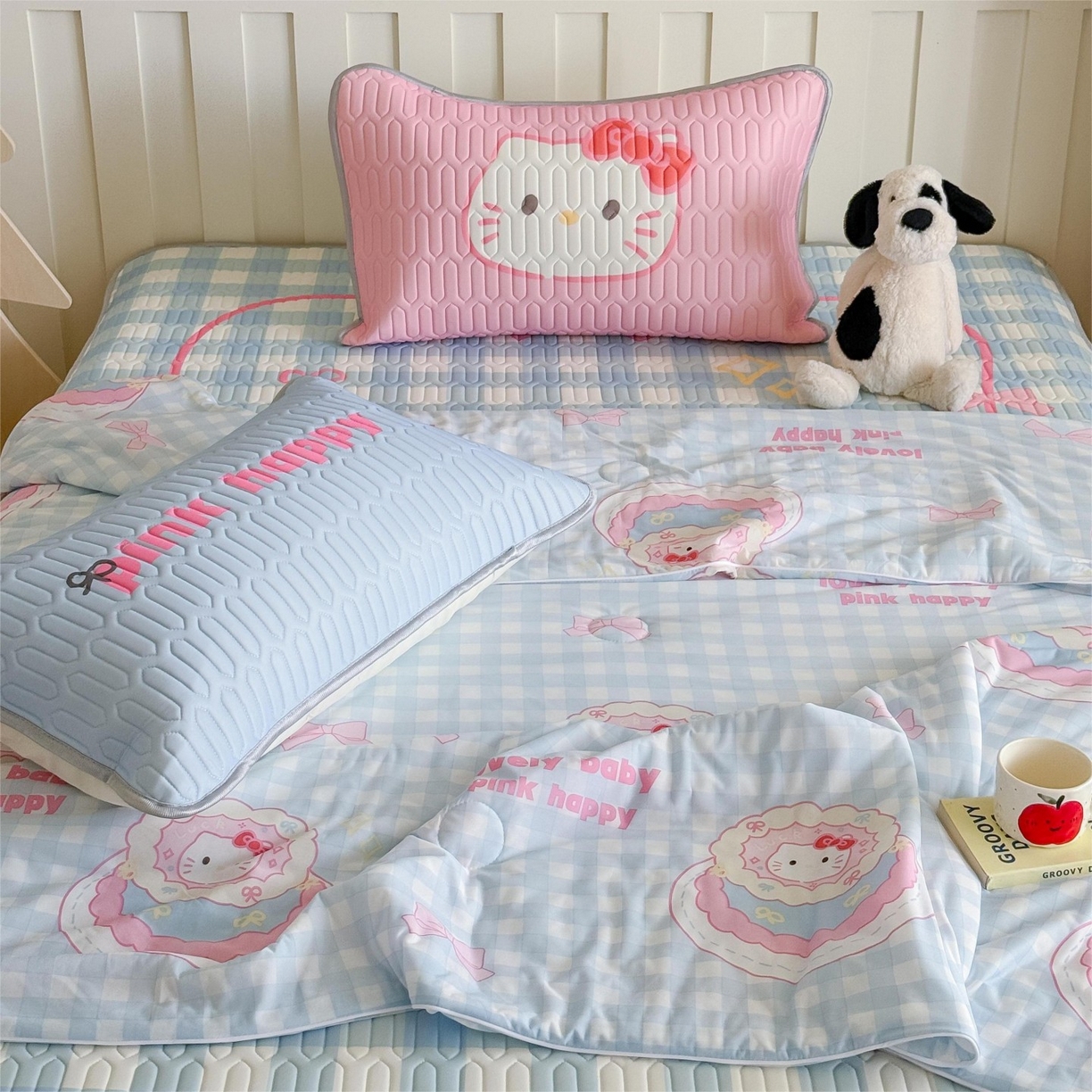 91家纺网 家纺一手货源 找家纺 顾里家纺 2026新款韩系少女凉感冰皮夏被夏凉被空调被-第二组 蛋糕花猫