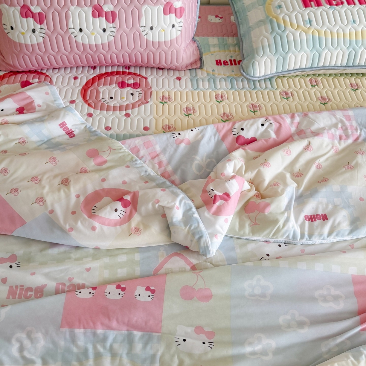 91家纺网 家纺一手货源 找家纺 顾里家纺 2026新款韩系少女凉感冰皮夏被夏凉被空调被-第二组 猫咪时光