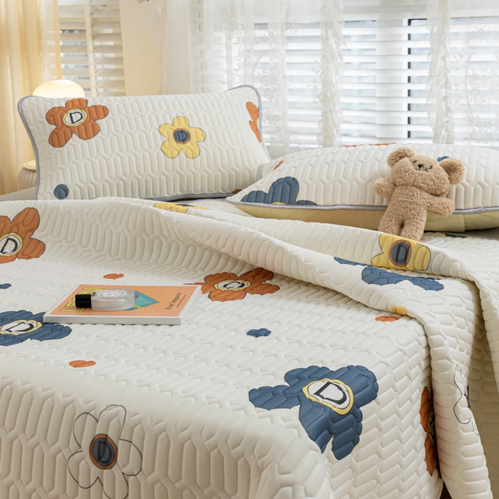 91家纺网 家纺一手货源 找家纺 优雅星家纺 2026新款凉感丝印花乳胶凉席 爱的季节