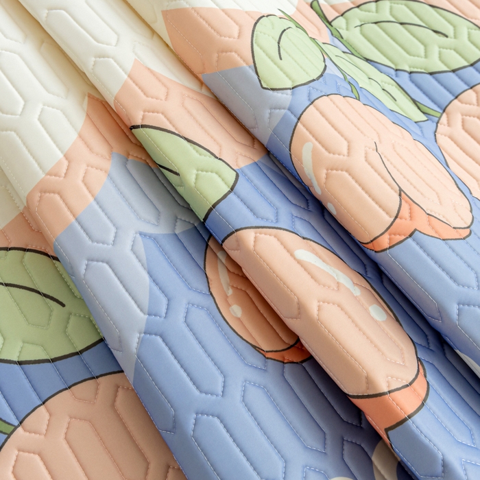 91家纺网 家纺一手货源 找家纺 优雅星家纺 2026新款凉感丝印花乳胶凉席 郁金香