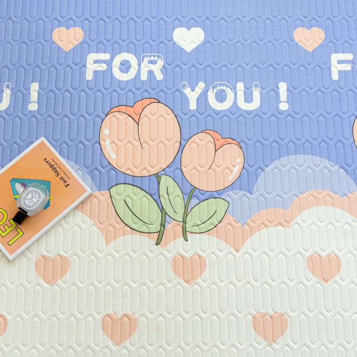 91家纺网 家纺一手货源 找家纺 优雅星家纺 2026新款凉感丝印花乳胶凉席 郁金香