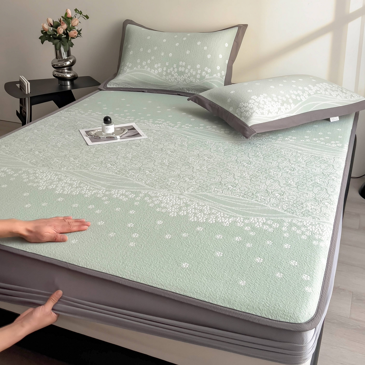 91家纺网 家纺一手货源 找家纺 （总）孩子王家纺 2026春夏新款PE乙纶学生宿舍高克重凉感值过0.21冰豆豆席凉感席子凉席席子