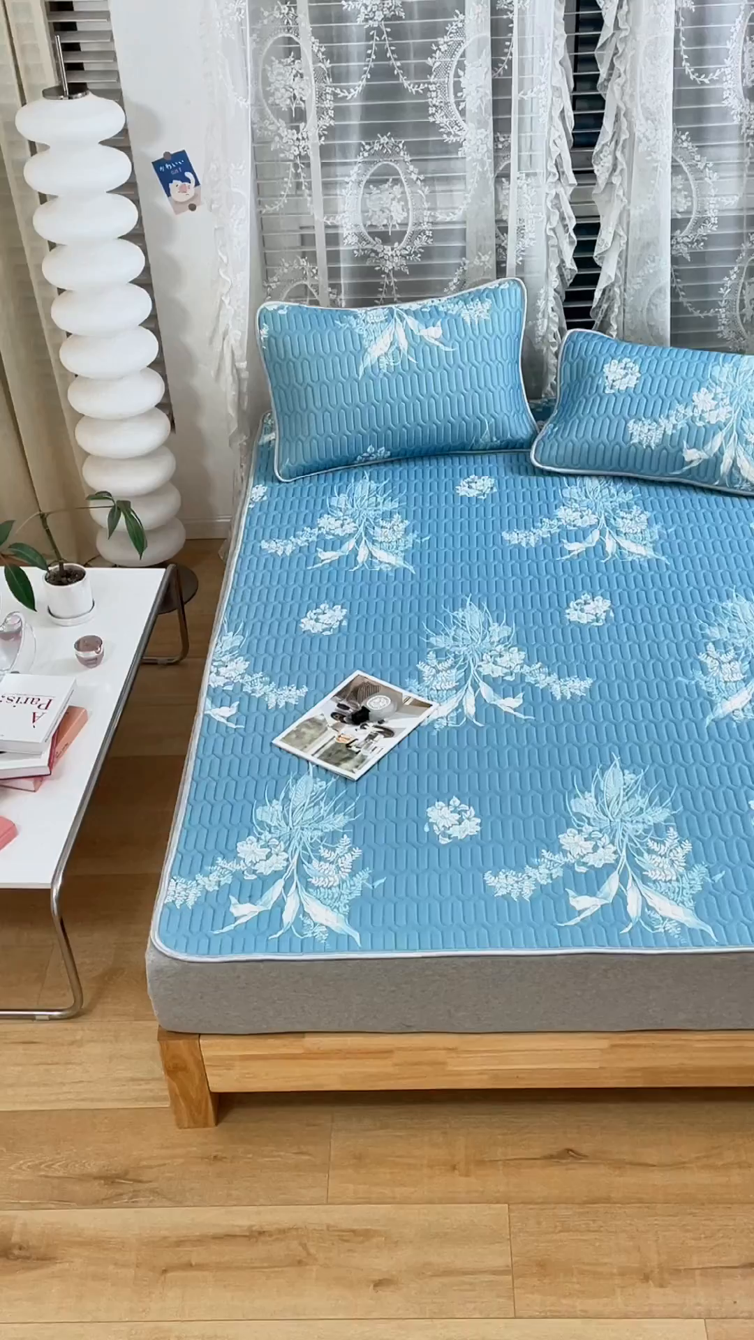 91家纺网 家纺一手货源 找家纺 优雅星家纺 2026新款凉感丝印花乳胶凉席 夜相思