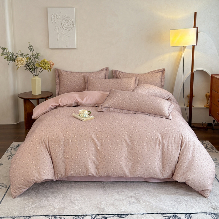 91家纺网 家纺一手货源 找家纺 （总）U品汇 2026新款全棉纯棉麻数码印花四件套亚麻复古夏季床上用品（70%棉30%亚麻）