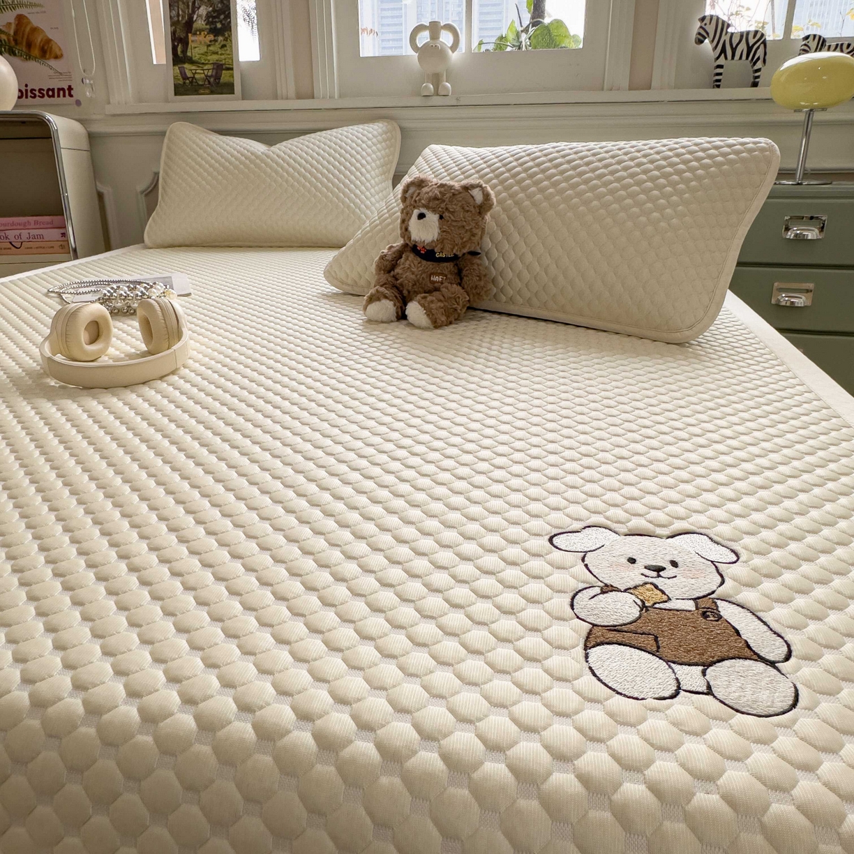 91家纺网 家纺一手货源 找家纺 孩子王家纺 2026春夏新款冰豆豆凉席凉感值过0.21冰丝床单单件冰丝席家用空调软席凉席席子 奶酪黄-床铺款