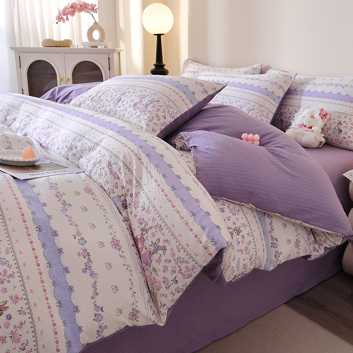 91家纺网 家纺一手货源 找家纺 （总）北部居 2026新款柔软泡芙纱印花单被套