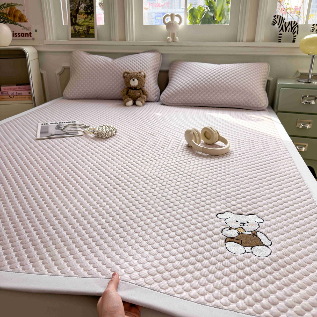 孩子王家纺 2026春夏新款冰豆豆凉席凉感值过0.21冰丝床单单件冰丝席家用空调软席凉席席子 香芋紫-床铺款