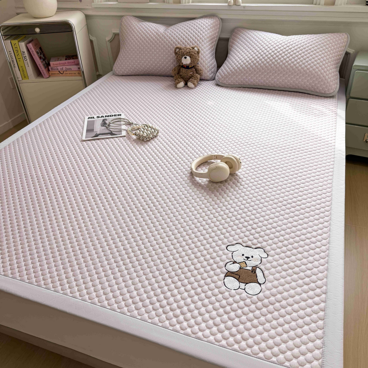 91家纺网 家纺一手货源 找家纺 孩子王家纺 2026春夏新款冰豆豆凉席凉感值过0.21冰丝床单单件冰丝席家用空调软席凉席席子 香芋紫-床铺款