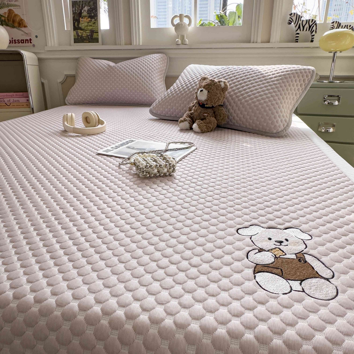 91家纺网 家纺一手货源 找家纺 孩子王家纺 2026春夏新款冰豆豆凉席凉感值过0.21冰丝床单单件冰丝席家用空调软席凉席席子 香芋紫-床铺款