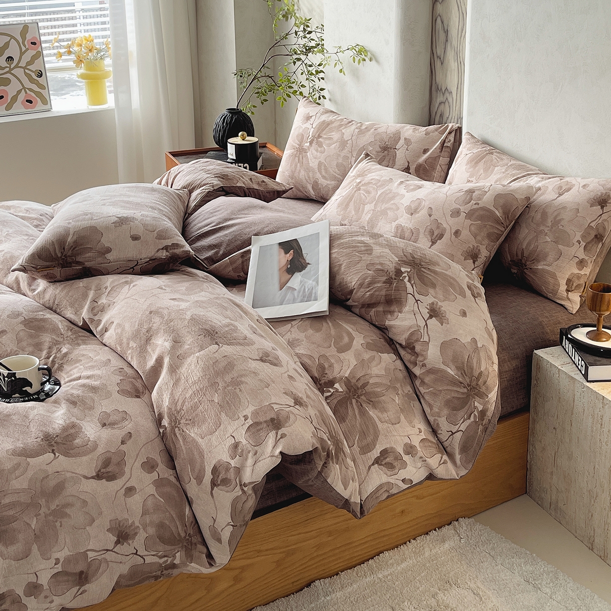 91家纺网 家纺一手货源 找家纺 （总）灿哈家纺 2025新款复古风仿麻四件套