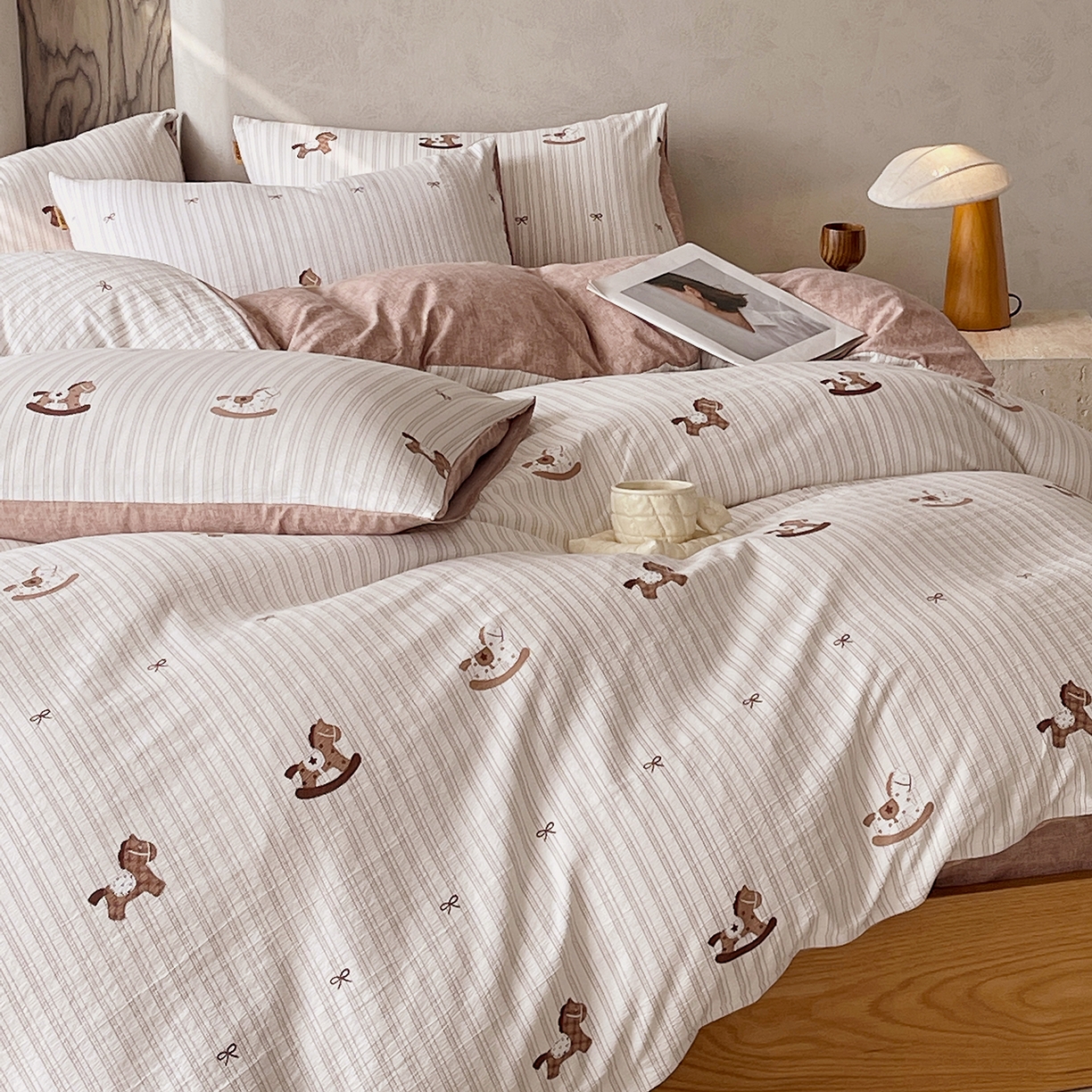 91家纺网 家纺一手货源 找家纺 灿哈家纺 2025新款复古风仿麻四件套 锦绣骏程