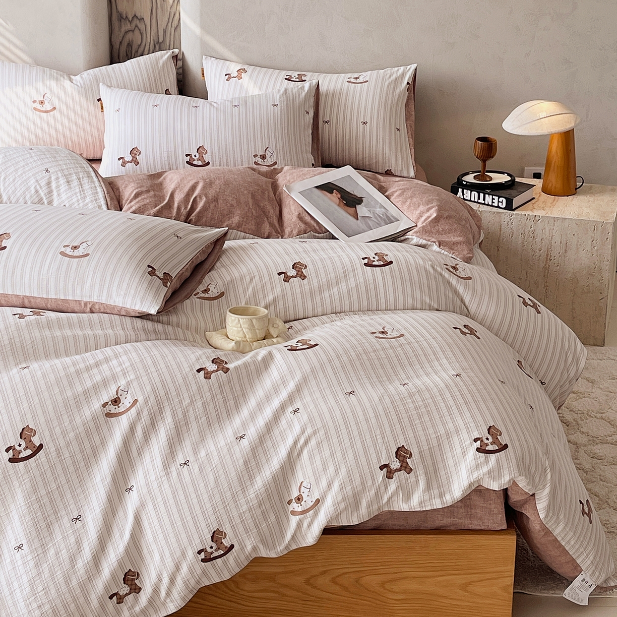 91家纺网 家纺一手货源 找家纺 灿哈家纺 2025新款复古风仿麻四件套 锦绣骏程