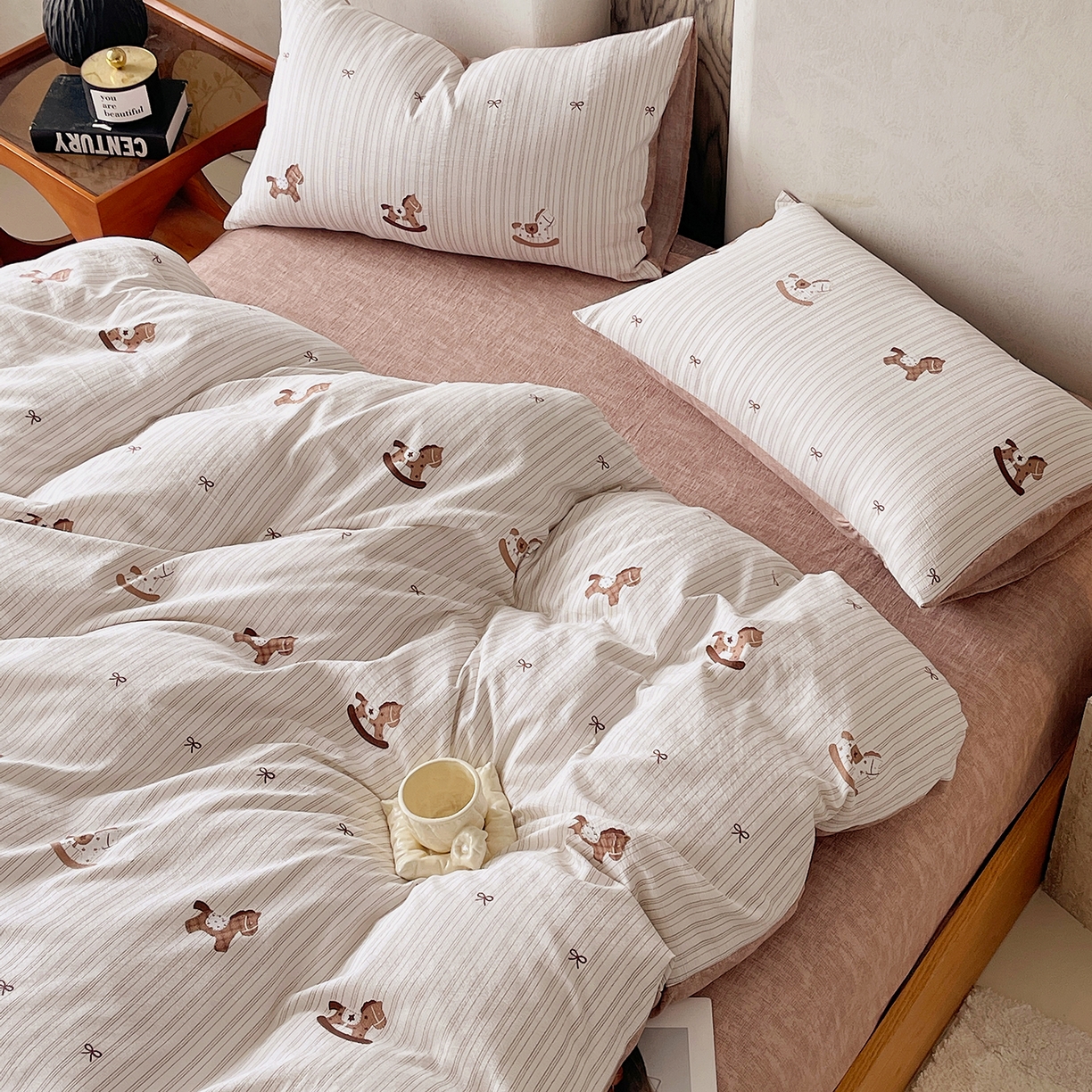 91家纺网 家纺一手货源 找家纺 灿哈家纺 2025新款复古风仿麻四件套 锦绣骏程