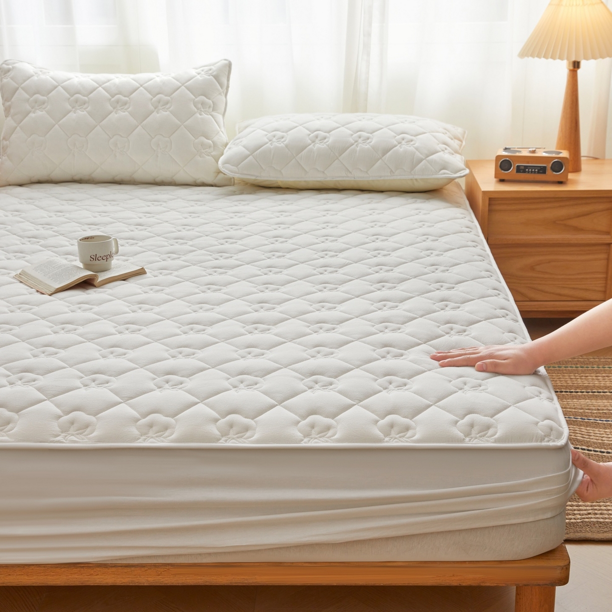 91家纺网 家纺一手货源 找家纺 （总）小米枕芯 2026新款全棉纯棉棉花图案舒适夹棉床笠