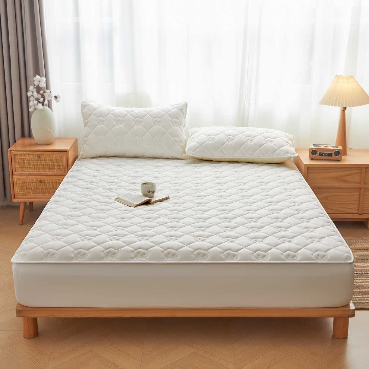 91家纺网 家纺一手货源 找家纺 （总）小米枕芯 2026新款全棉纯棉棉花图案舒适夹棉床笠