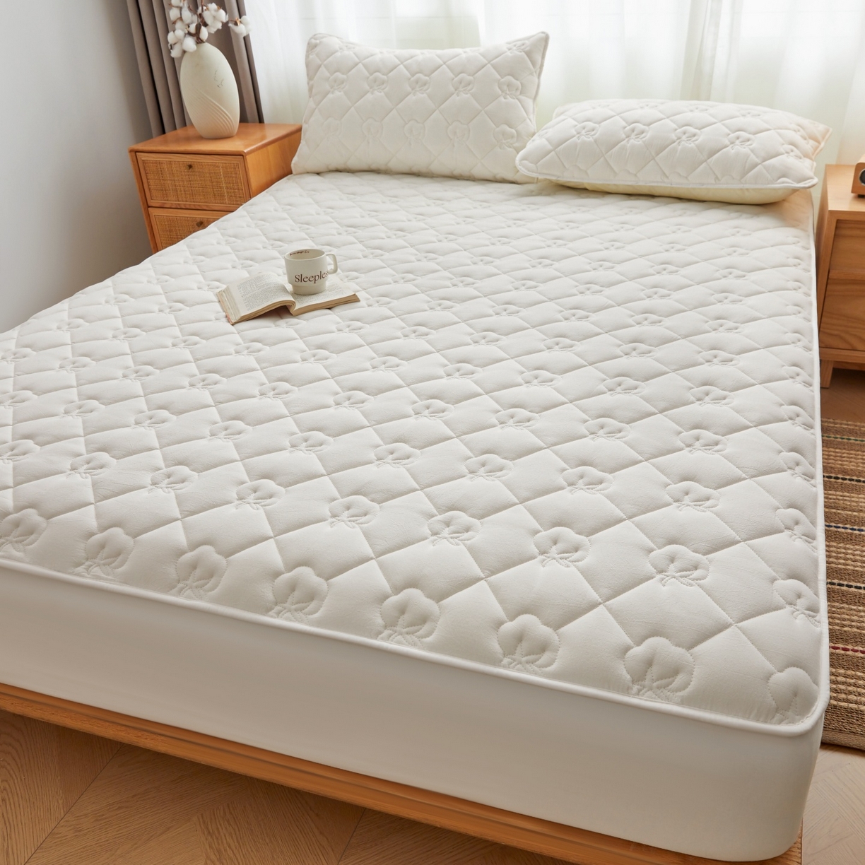 91家纺网 家纺一手货源 找家纺 （总）小米枕芯 2026新款全棉纯棉棉花图案舒适夹棉床笠