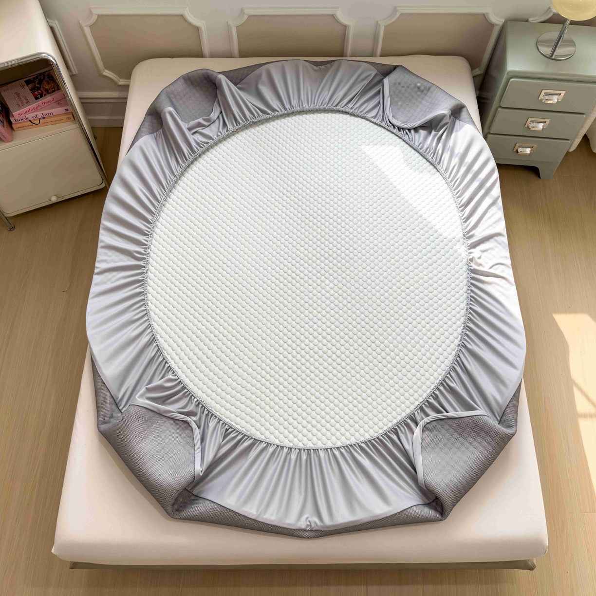 91家纺网 家纺一手货源 找家纺 孩子王家纺 2026春夏新款冰豆豆凉席凉感值过0.21冰丝床单单件冰丝席家用空调软席凉席席子 果绿-床笠款