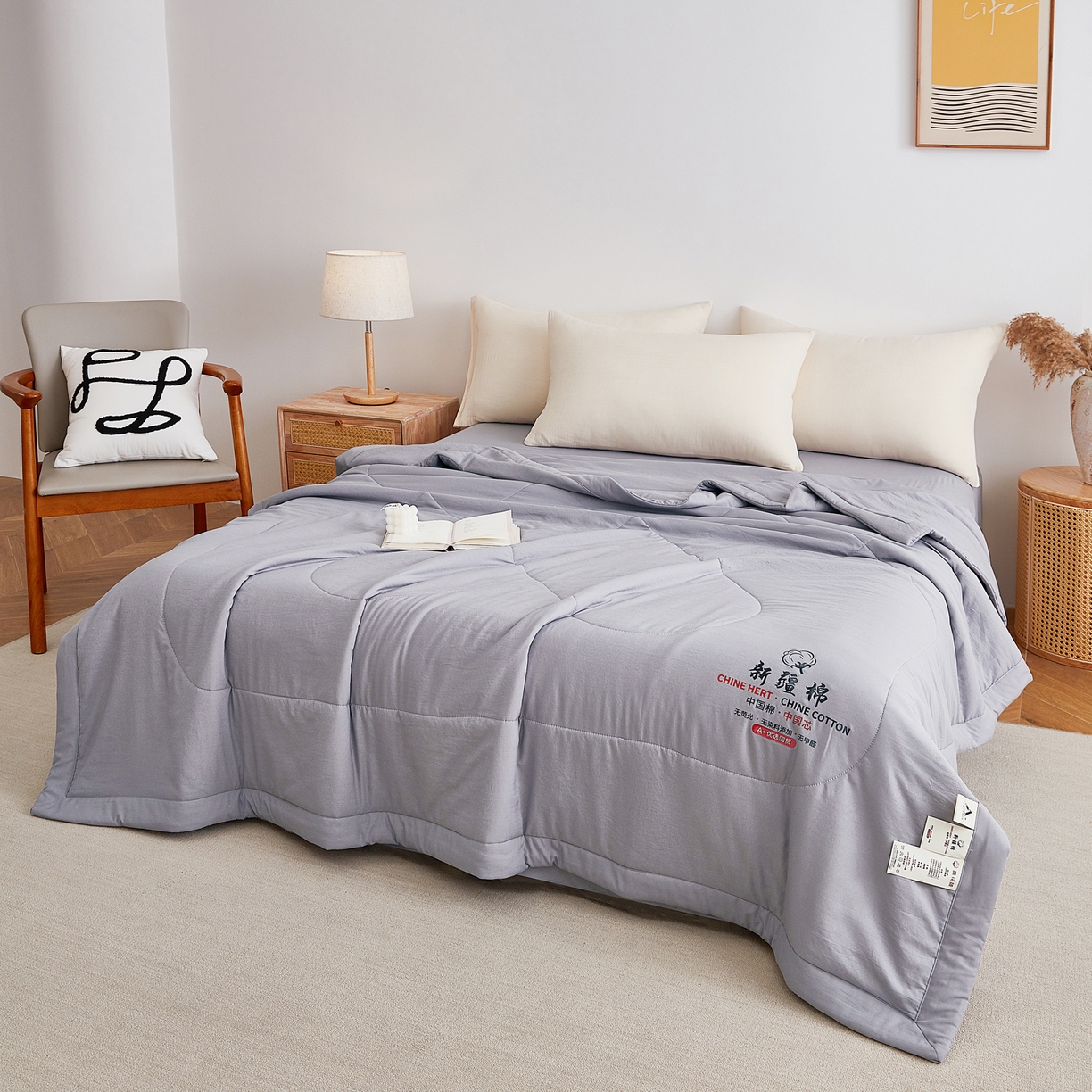 91家纺网 家纺一手货源 找家纺 （总）尊妙被业 2026新款水洗棉棉花夏被100%新疆棉花被被子被芯填充包检测