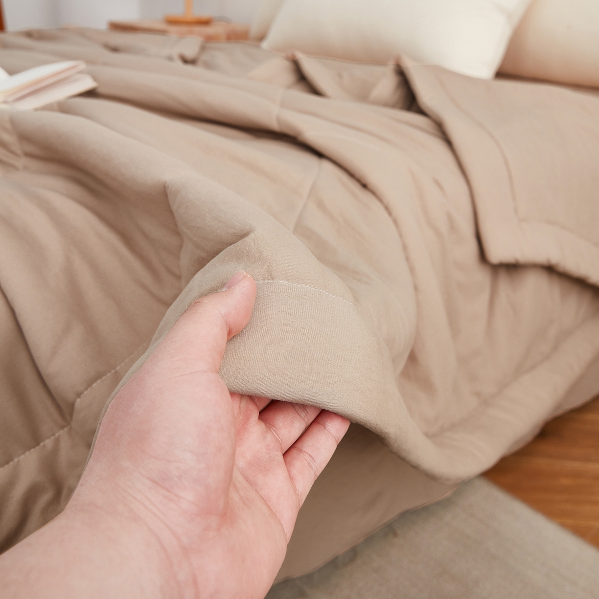 91家纺网 家纺一手货源 找家纺 尊妙被业 2026新款水洗棉棉花夏被100%新疆棉花被被子被芯填充包检测 可可棕