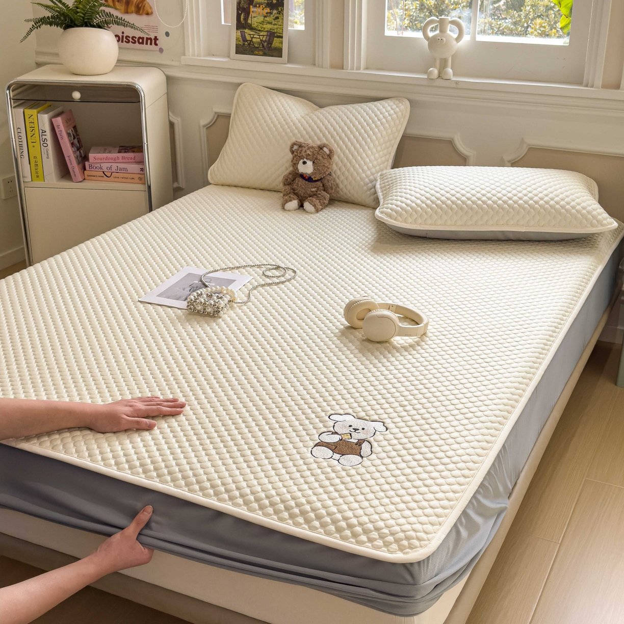 孩子王家纺 2026春夏新款冰豆豆凉席凉感值过0.21冰丝床单单件冰丝席家用空调软席凉席席子 奶酪黄-床笠款