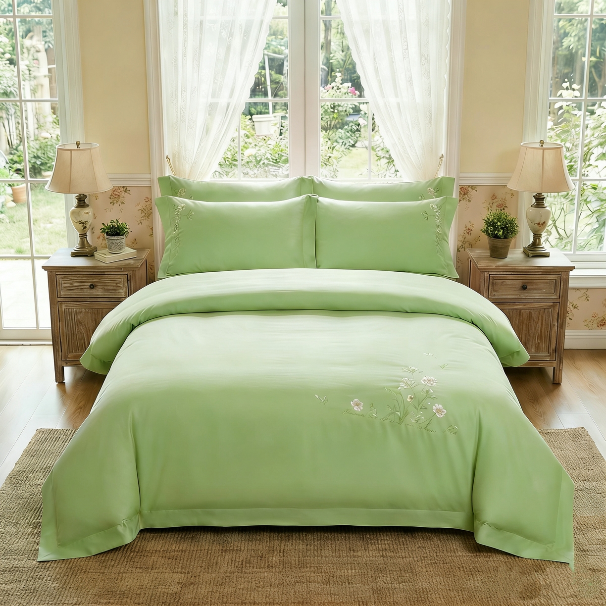 91家纺网 家纺一手货源 找家纺 （总）U品汇 2026全棉纯棉刺绣花四件套40支长绒棉100%棉礼盒包装