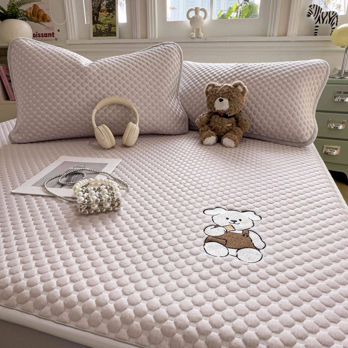 91家纺网 家纺一手货源 找家纺 孩子王家纺 2026春夏新款冰豆豆凉席凉感值过0.21冰丝床单单件冰丝席家用空调软席凉席席子 香芋紫-床笠款