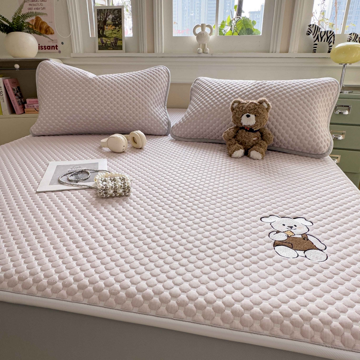 91家纺网 家纺一手货源 找家纺 孩子王家纺 2026春夏新款冰豆豆凉席凉感值过0.21冰丝床单单件冰丝席家用空调软席凉席席子 香芋紫-床笠款