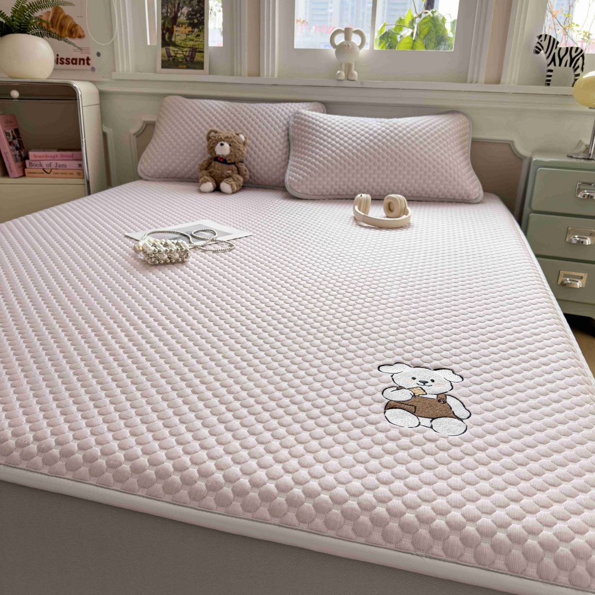 91家纺网 家纺一手货源 找家纺 孩子王家纺 2026春夏新款冰豆豆凉席凉感值过0.21冰丝床单单件冰丝席家用空调软席凉席席子 香芋紫-床笠款