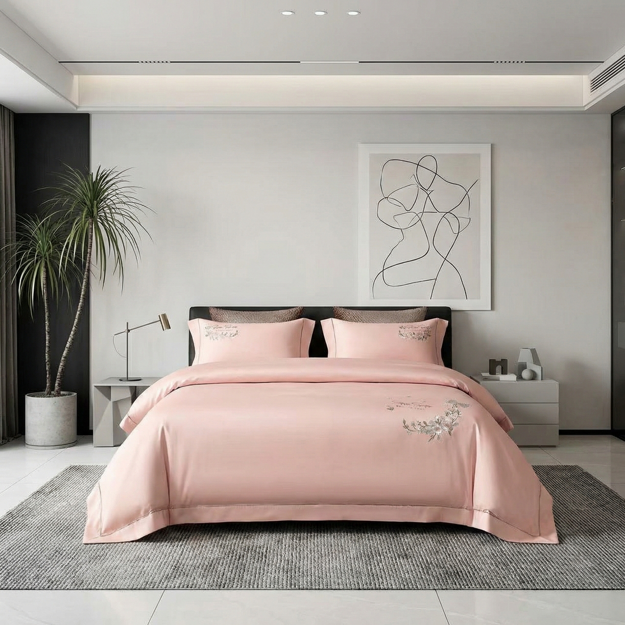 91家纺网 家纺一手货源 找家纺 （总）U品汇 2026全棉纯棉刺绣花四件套40支长绒棉100%棉礼盒包装