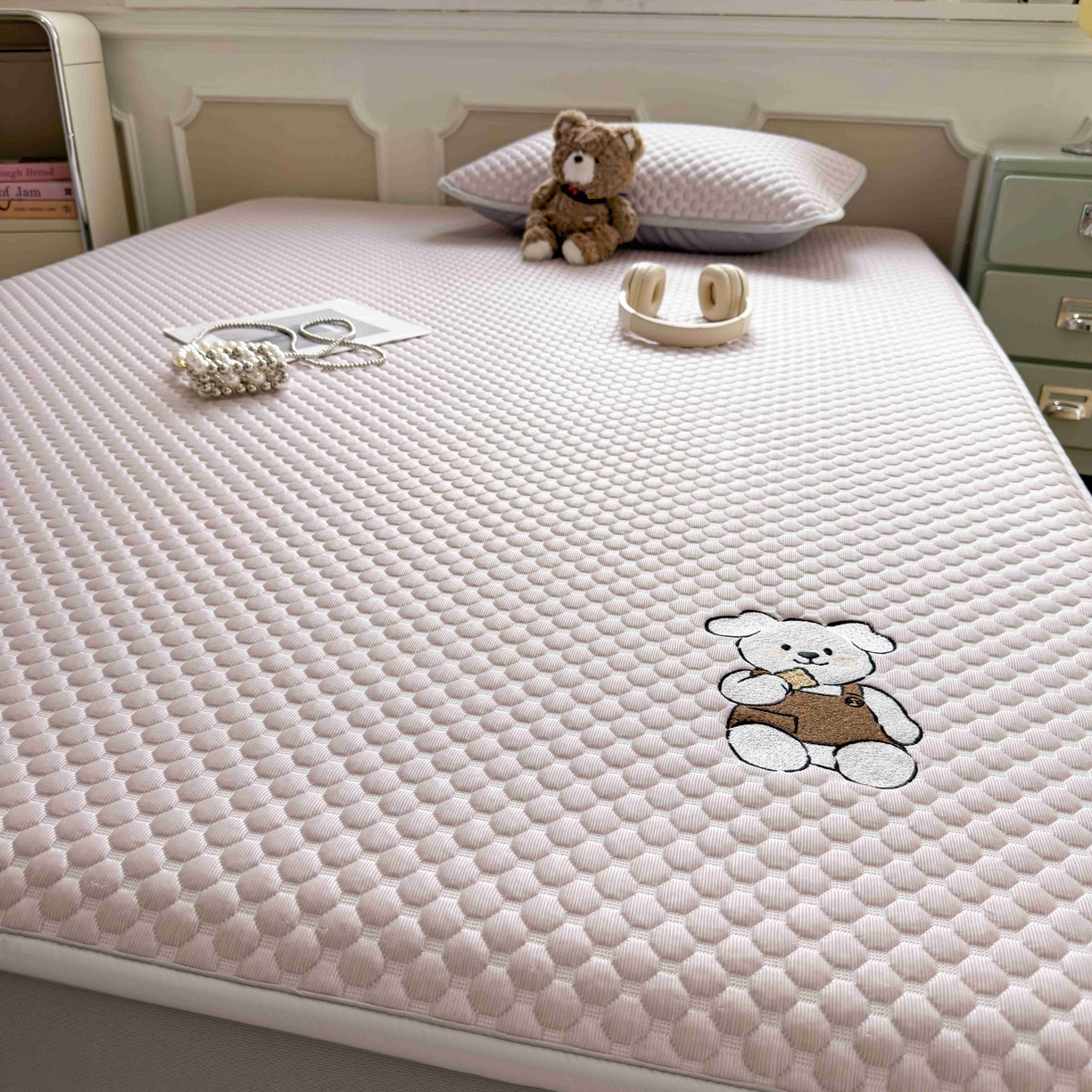 91家纺网 家纺一手货源 找家纺 孩子王家纺 2026春夏新款冰豆豆凉席凉感值过0.21冰丝床单单件冰丝席家用空调软席凉席席子 香芋紫-床笠款