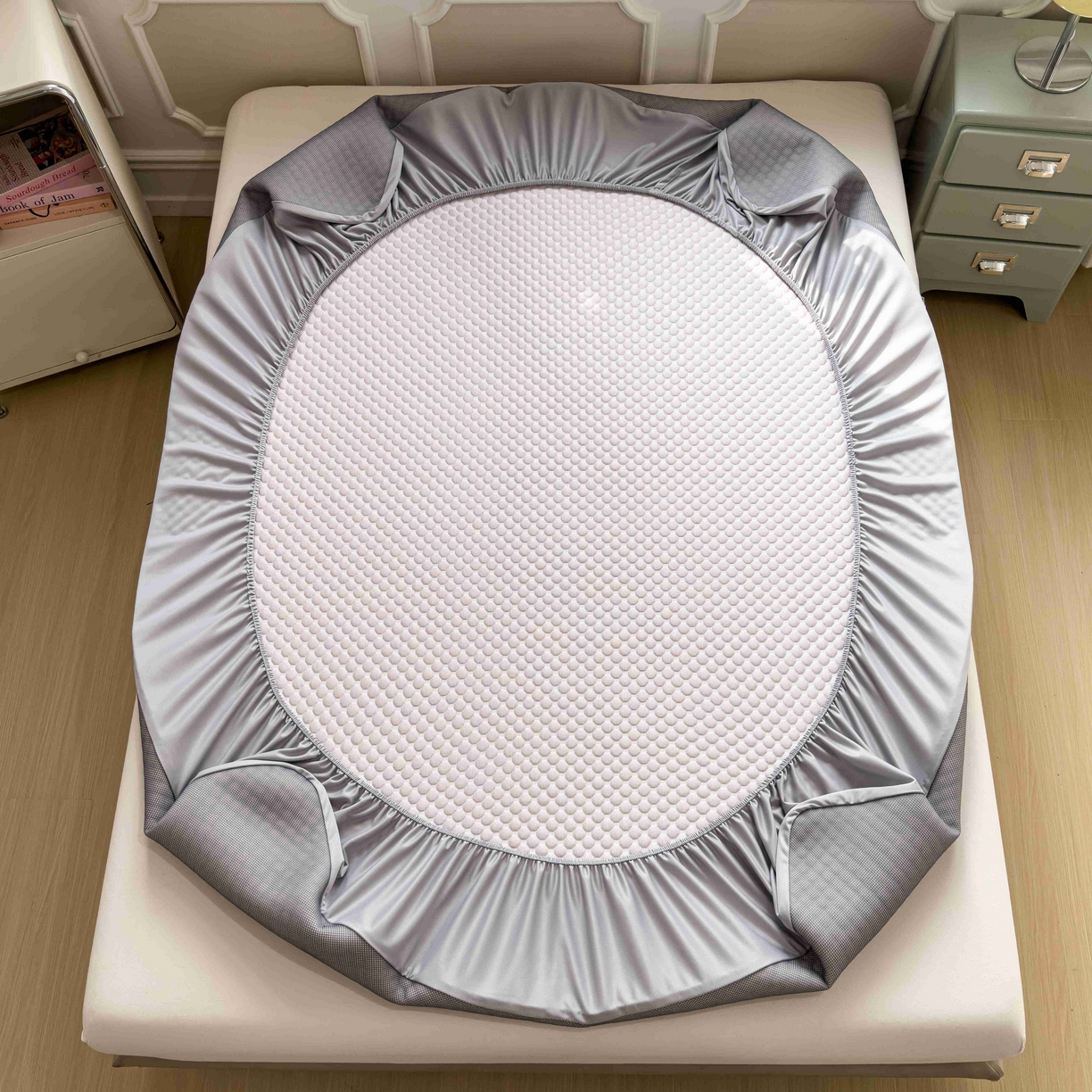 91家纺网 家纺一手货源 找家纺 孩子王家纺 2026春夏新款冰豆豆凉席凉感值过0.21冰丝床单单件冰丝席家用空调软席凉席席子 香芋紫-床笠款