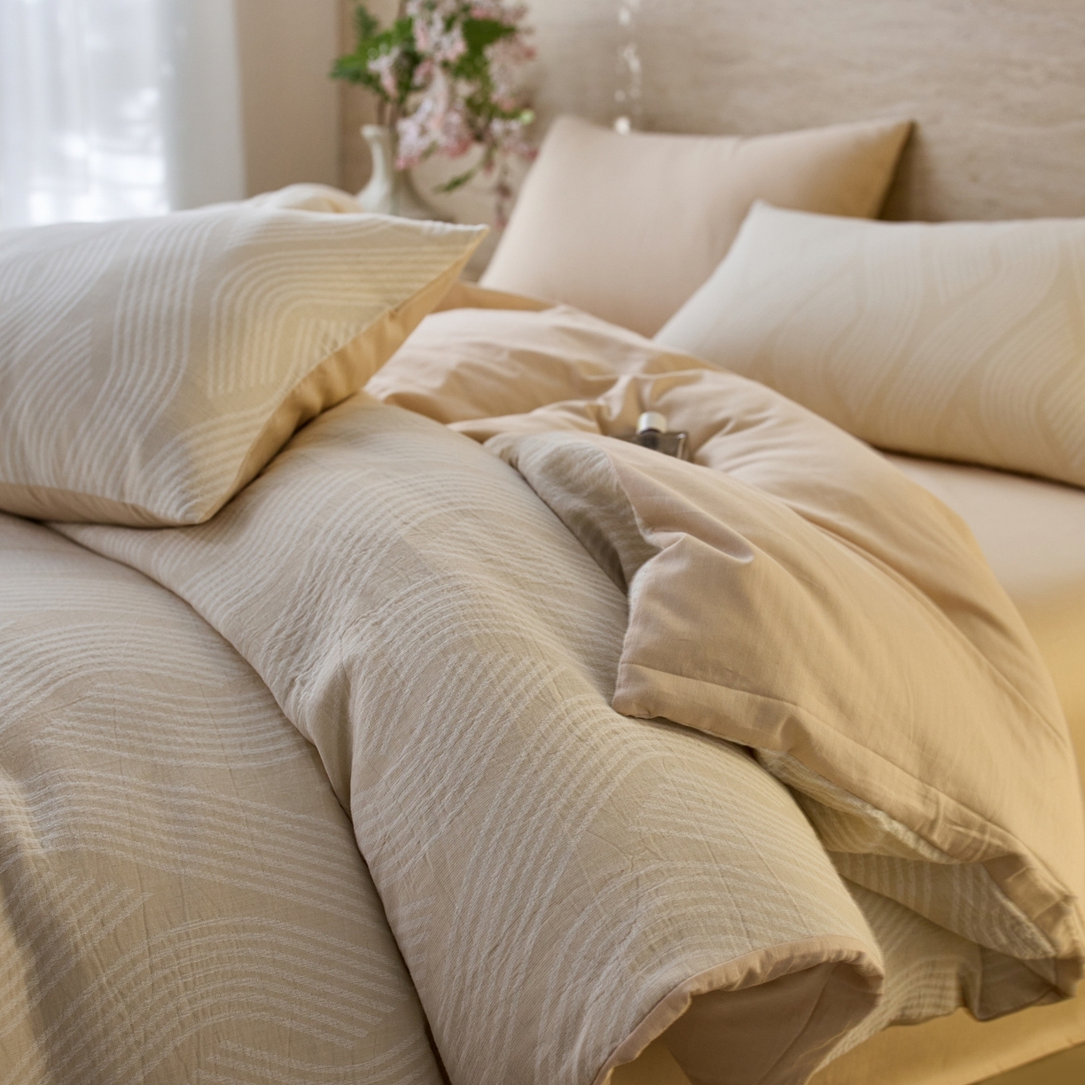 91家纺网 家纺一手货源 找家纺 （总）安莱生活 2026年新品水洗棉全棉纯棉色织提花系列四件套