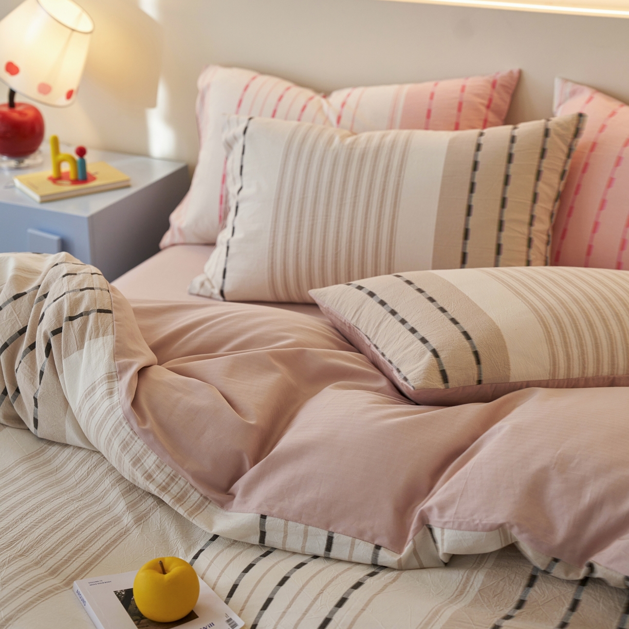 91家纺网 家纺一手货源 找家纺 安莱生活 2026年新品水洗棉全棉纯棉色织提花系列四件套 杰西卡-卡其