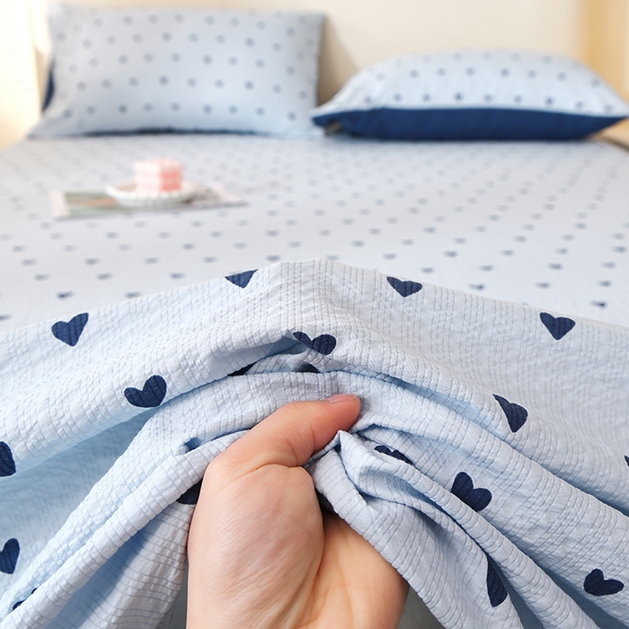 91家纺网 家纺一手货源 找家纺 北部居 2026新款柔软泡芙纱高克重印花床单单品床单单件 花漾年华