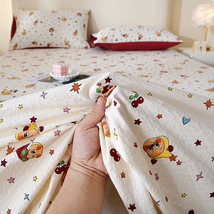 91家纺网 家纺一手货源 找家纺 北部居 2026新款柔软泡芙纱高克重印花床单单品床单单件 童梦乐园