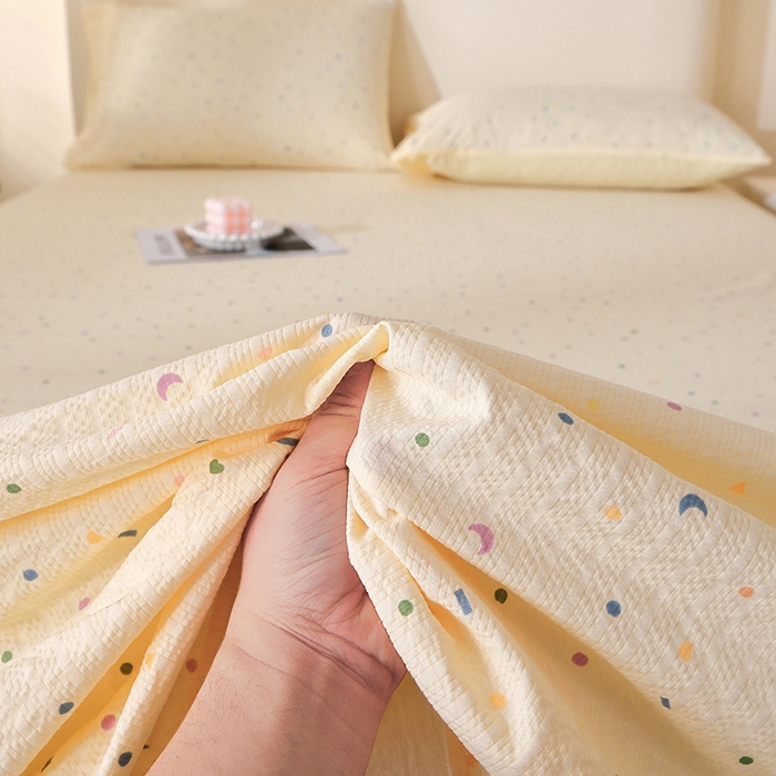 91家纺网 家纺一手货源 找家纺 北部居 2026新款柔软泡芙纱高克重印花床单单品床单单件 安暖如夏