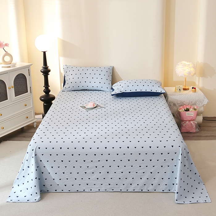 91家纺网 家纺一手货源 找家纺 北部居 2026新款柔软泡芙纱高克重印花床单单品床单单件 花漾年华