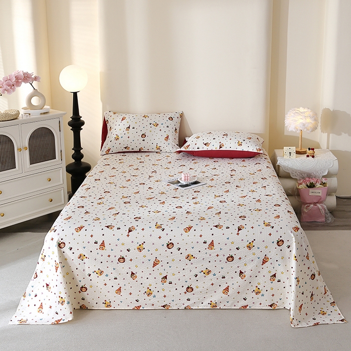 91家纺网 家纺一手货源 找家纺 北部居 2026新款柔软泡芙纱高克重印花床单单品床单单件 童梦乐园