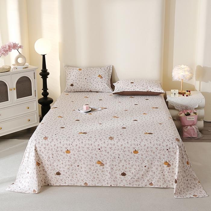 91家纺网 家纺一手货源 找家纺 北部居 2026新款柔软泡芙纱高克重印花床单单品床单单件 硕果累累