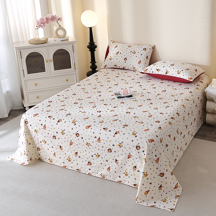 91家纺网 家纺一手货源 找家纺 北部居 2026新款柔软泡芙纱高克重印花床单单品床单单件 童梦乐园