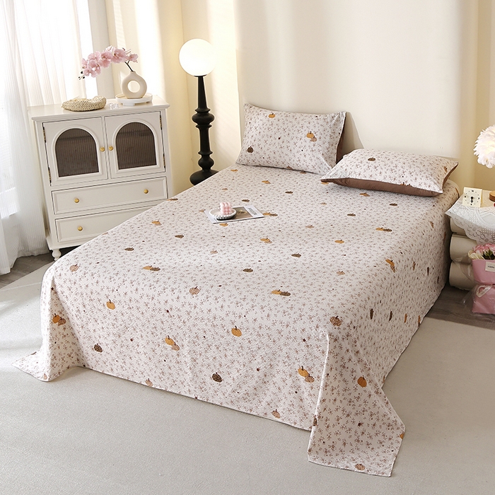 91家纺网 家纺一手货源 找家纺 北部居 2026新款柔软泡芙纱高克重印花床单单品床单单件 硕果累累